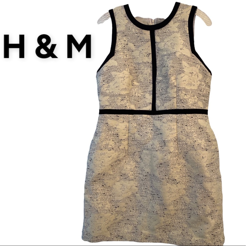 H&M  Shimmer Gem Black & White Sleeveless mini dress sz 12
